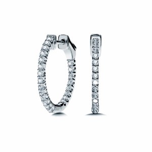Diamond Hoop Earrings 0.50cttw 14ktw model 030-EDD3299-W
