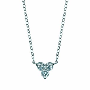Diamond cluster pendant 0.30cttw 14ktw model 030-PDD2875-W