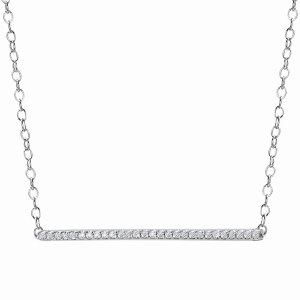 Diamond bar pendant 14ktw 1/10th cttw model 030-PDD3142-W