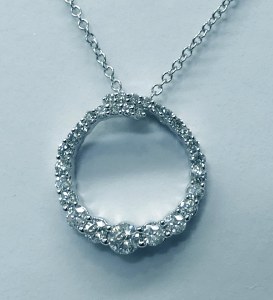 Diamond Circle Pendant 0.50cttw 14ktw model 030-PDD3150-W