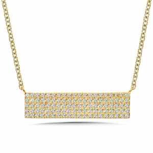 Diamond Bar Pendant 0.25cttw 14kty  model 030-PDD3168-Y