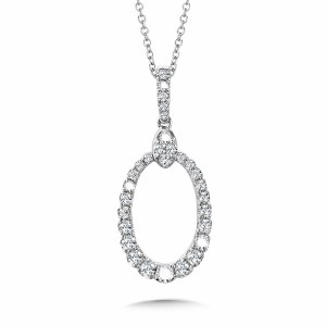 Diamond pendant 3/8 cttw 14kt white gold model 030-PDD3558-W