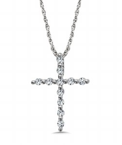 Diamond cross pendant 14ktw 0.14cttw diamonds model 030-PXD148-W