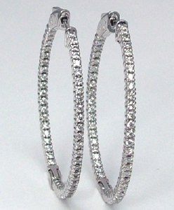 Diamond hoop earrings 1.00cttw 14ktw H SI2
