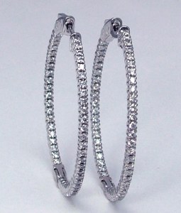 Diamond hoop earrings 1.50cttw FG VS 14kt