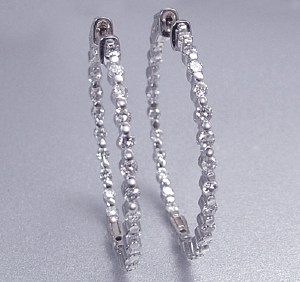 Diamond hoop earrings 2.50cttw H SI2