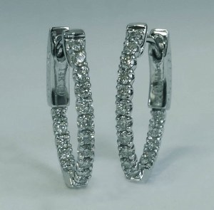 14kt white gold diamond hoop earrings .53cttw model 048-EDD6476-OV-647