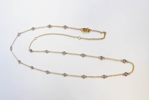 Diamond 14kt two tone diamond by the yard necklace 0.95cttw G VS model 048-NDY1064-314