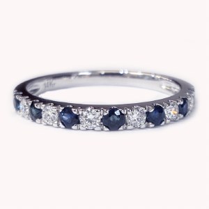 Sapphire diam band 14ktw .65ct