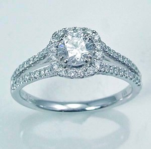 Diamond engagement ring 14ktw 0.78cttw 0.38ct round model 068-19424D