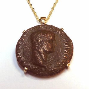 Ancient Roman Coin Germanicus set in 14kt frame model 085-000-129