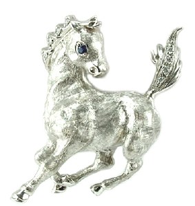 Horse Pin 14kt Diamonds
