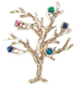 Mother's Pin Family Tree 14kty