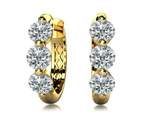 Diamond hoop earrings (lab) .52cttw 6 lab diamonds 14kt yellow gold model 097-SE74-2.8-LAB-Y