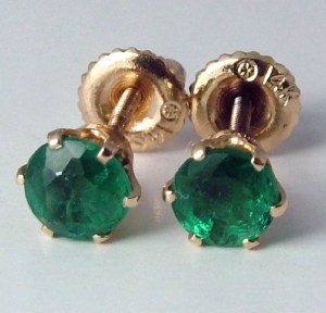 Emerald Earrings 14kt