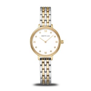 Bering Watch 28mm round gold tone model 11028-714