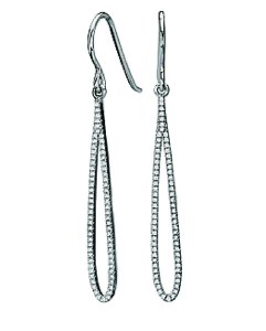 Tesaro Diamond Teardrop Hoops 14kt White Gold model 121417-W