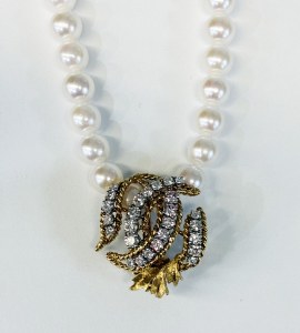 Diamond pearl enhancer 14kt yellow gold .78cttw 26 diamonds model 122-65