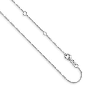 14kt white gold cable chain adjustable 16-18" model 1354-16+2