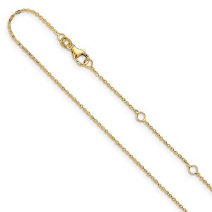14kt yellow gold cable chain adjustable to 16-18" model 1380-16+2
