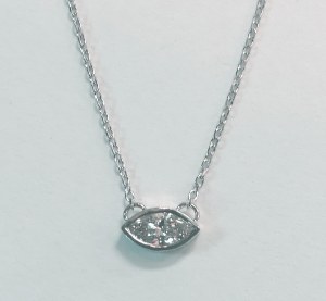 Diamond Pendant 14kt white gold marquise diamond 0.36 carat bezel set model 144-23463-036