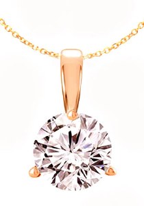 Diamond pendant 1.00 carat H-SI2 14kt yellow gold 3 prong mounting model 144-23559-100Y
