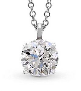 Lab diamond pendant 2.40 carat lab diamond G VVS2 14kt pendant model 144-28392-240