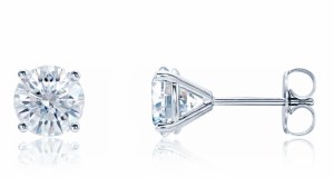 Lab diamond stud earrings 14ktw gold 2.09ctwt D VVS2 model 144-29762-209W