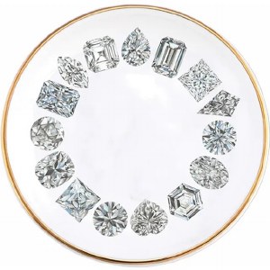 Jewlery dish white porcelain with diamonds shapes 4"x4" model 144-61-10182