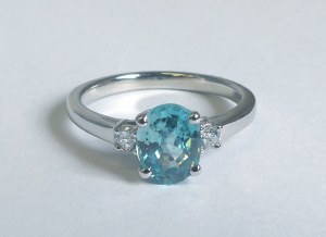 Blue zircon and diamond ring 1.89 cttw 14ktw gold model 144-71607-BLZIRXON