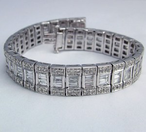 Diamond and platinum bracelet 9.78cttw F VS2