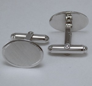 Silver Cuff Links Oval SCL-718
