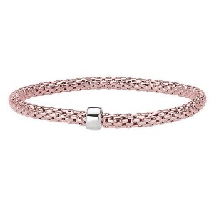 Eleganza Sterling Silver Rose Gold Tone Bracelet model 835805