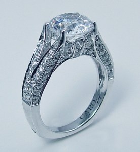 Caro 74 Engagement ring 14ktw gold 0.74cttw CR407W