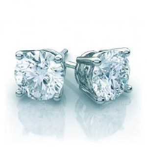 Lab diamond earrings 1.64cttw G-H color VS clarity 14kt whtie gold model LE0132W14150-BC