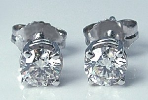 Lab grown diamond earrings 2.00cttw 14kt white gold model LGE54200-W
