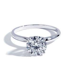 Lab diamond solitaire ring 2.01 carat round 14kt white gold model LR0389W14200-AC