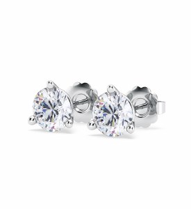 Lab diamond earrings 14ktw 3 prong martini design mounting F VS model LSE04ROFW300