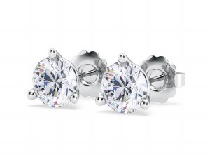 Lab diamond earrings 14ktw 3 prong martini design mounting F VS model LSE04ROFW400