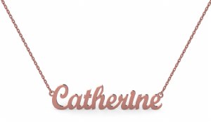 14kt rose gold nameplate &quot;Catherine Script&quot; model NA-004P-14KTP