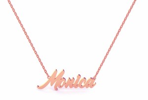 14kt rose gold nameplate "Monica Script" model NA0014P-14KTP