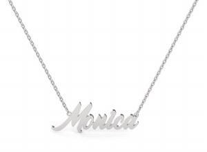 Silver nameplate "Monica Script" model NA-014S-SILVER