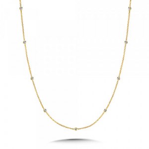 Diamond link necklace 14kt yellow gold .25cttw 18" model 030-NDL025-Y18