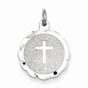 Baptism Charm Sterling Silver 15mm