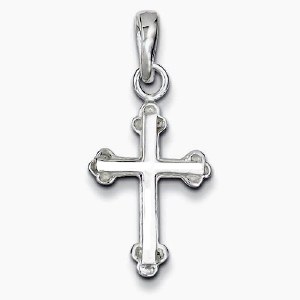 Cross pendant sterling silver 22x12mm