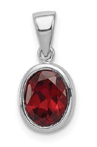 Garnet pendant sterling silver 1.4 carat model QDX600