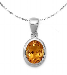 Citrine pendant sterling silver 1.4 carat model QDX740