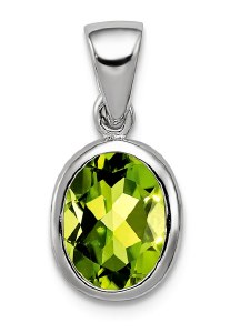 Peridot pendant sterling silver 1.25 carat model QDX841