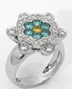 Diamond ring 18kt white gold 1.66cttw F VS