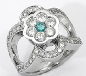 Diamond ring 18kt white gold 2.15cttw F VS